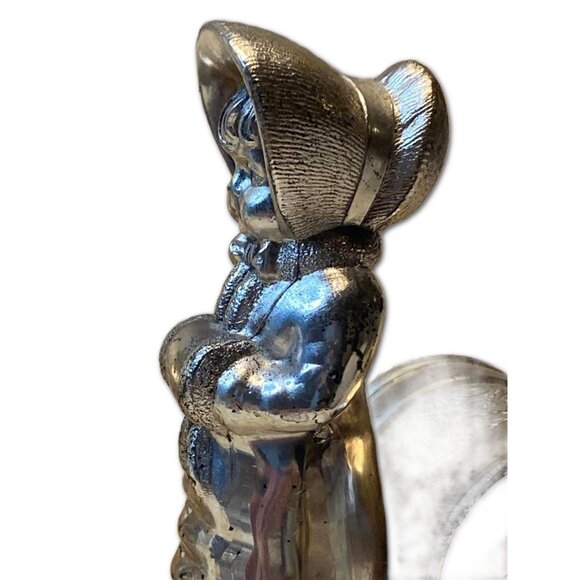 Vintage Silver-Plated Napkin Rings Set Of 2 Circa Girl In Bonnet Design Made In - Picture 7 of 7